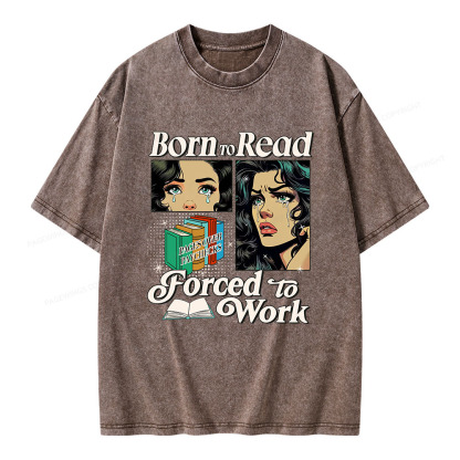 Pagewings  Born To Read Bookish Unisex Washed T-shirt