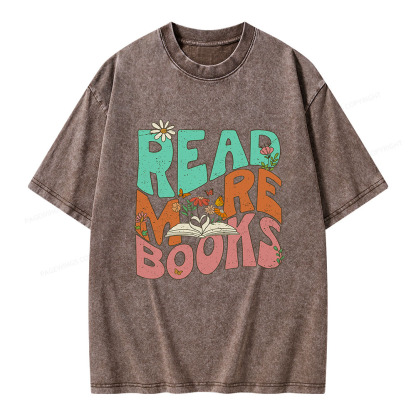 Pagewings Read More Books Unisex Washed T-shirt