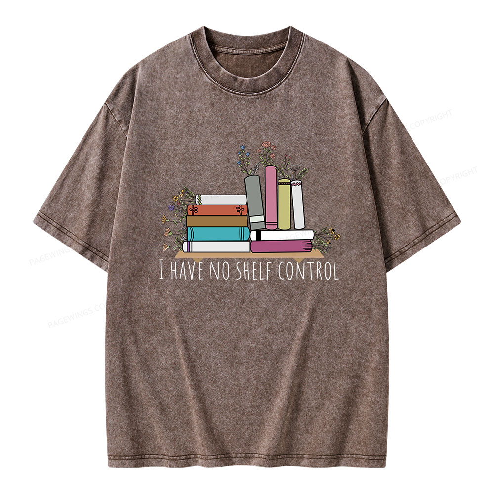 Pagewings I Have No Shelf Control Unisex Washed T-shirt