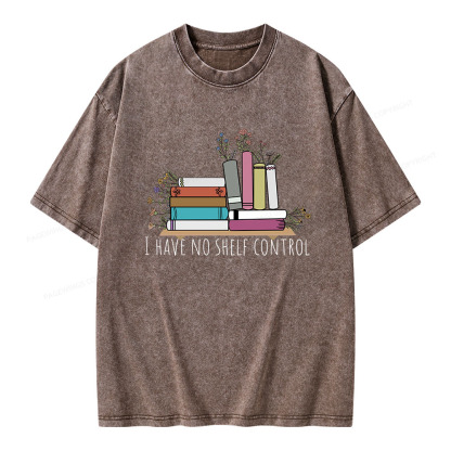 Pagewings I Have No Shelf Control Unisex Washed T-shirt