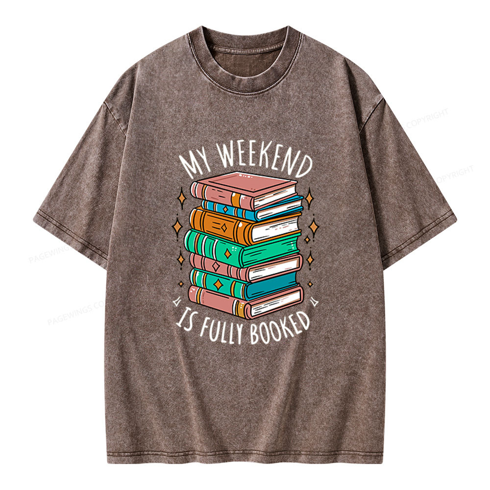 Pagewings My Weekend is Fully Booked Unisex Washed T-shirt