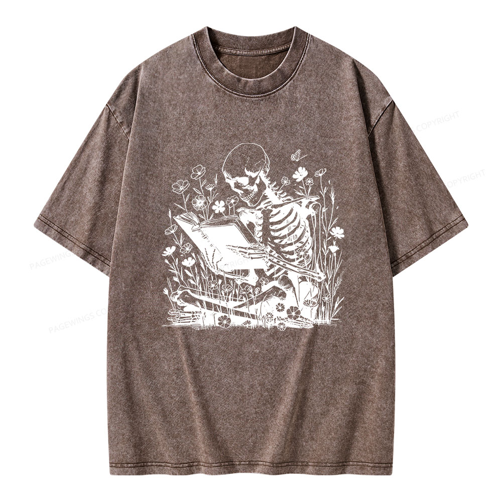 Pagewings Book Reading Unisex Washed T-shirt