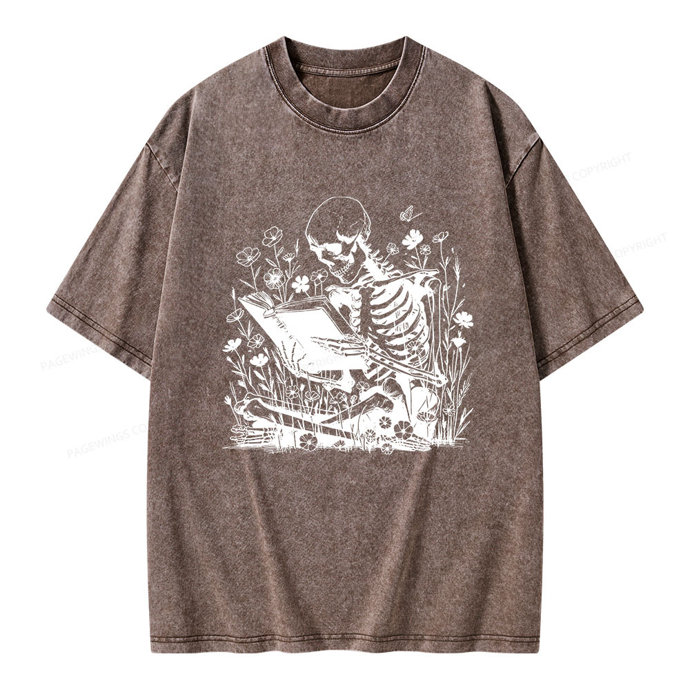 Pagewings Book Reading Unisex Washed T-shirt