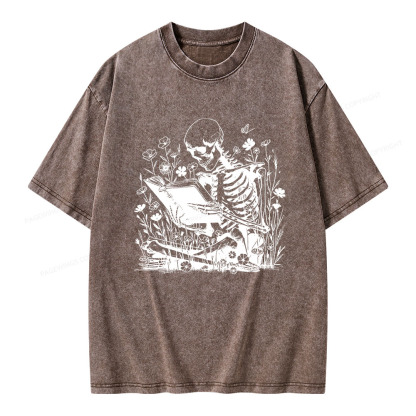 Pagewings Book Reading Unisex Washed T-shirt