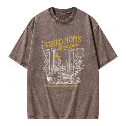 Pagewings Tired Moms Book Club Unisex Washed T-shirt
