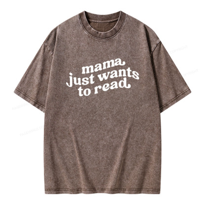 Pagewings Mama Just Wants to Read Unisex Washed T-shirt