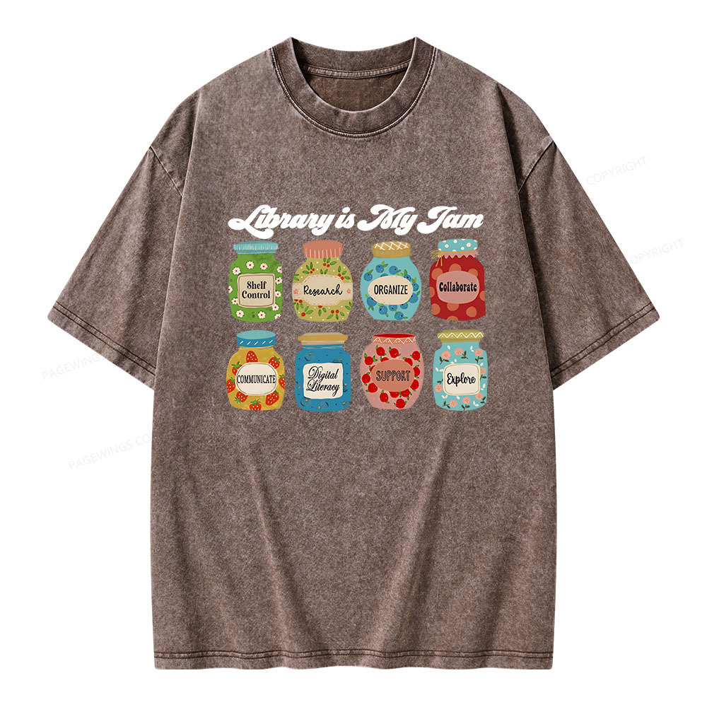 Pagewings Library is My Jam Unisex Washed T-shirt