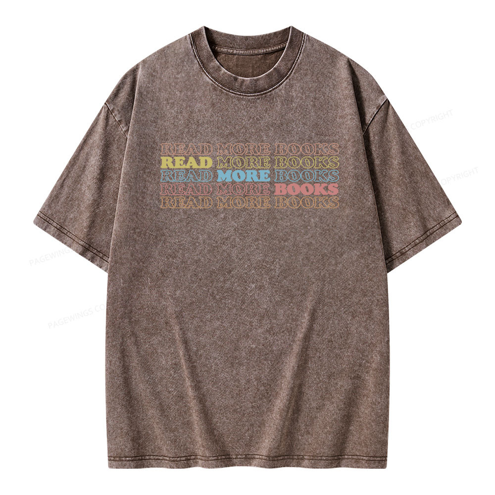 Pagewings Read More Books Unisex Washed T-shirt