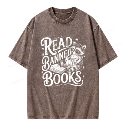 Pagewings Read Banned Books Unisex Washed T-shirt