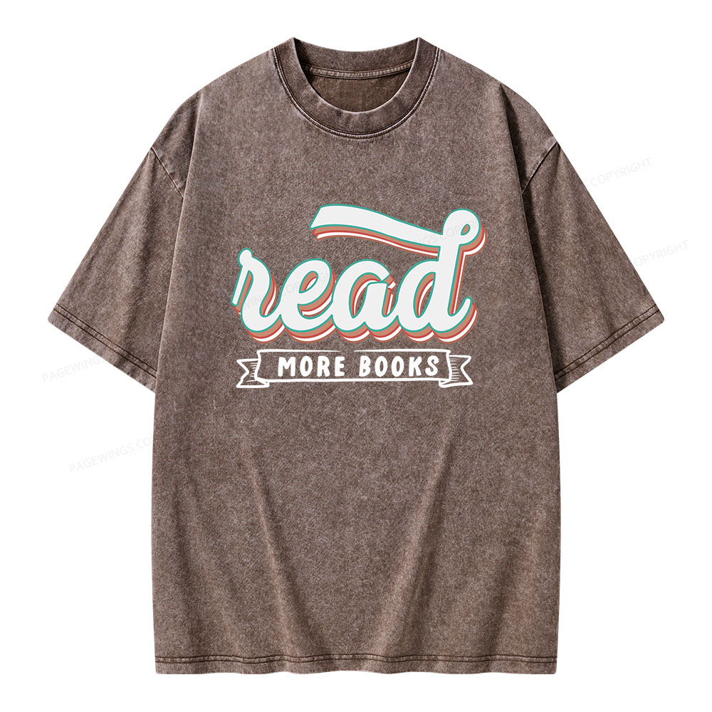 Pagewings Read More Books Unisex Washed T-shirt