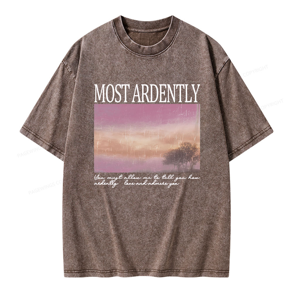 Pagewings Most Ardently Book Lover Unisex Washed T-shirt