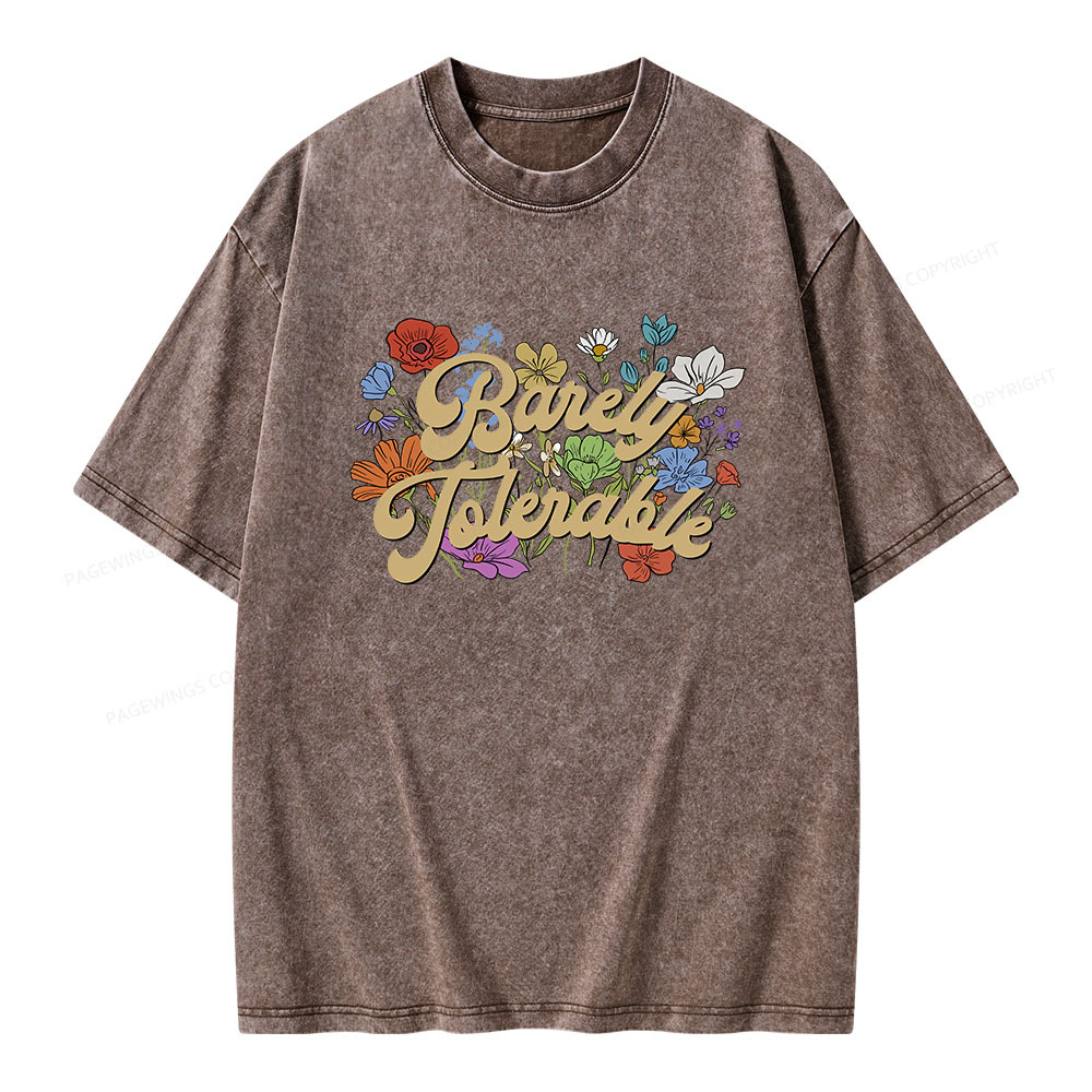 Pagewings Barely Tolerable Unisex Washed T-shirt