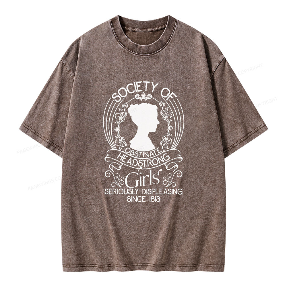 Pagewings Society Of Obstinate Headstrong Girls Unisex Washed T-shirt