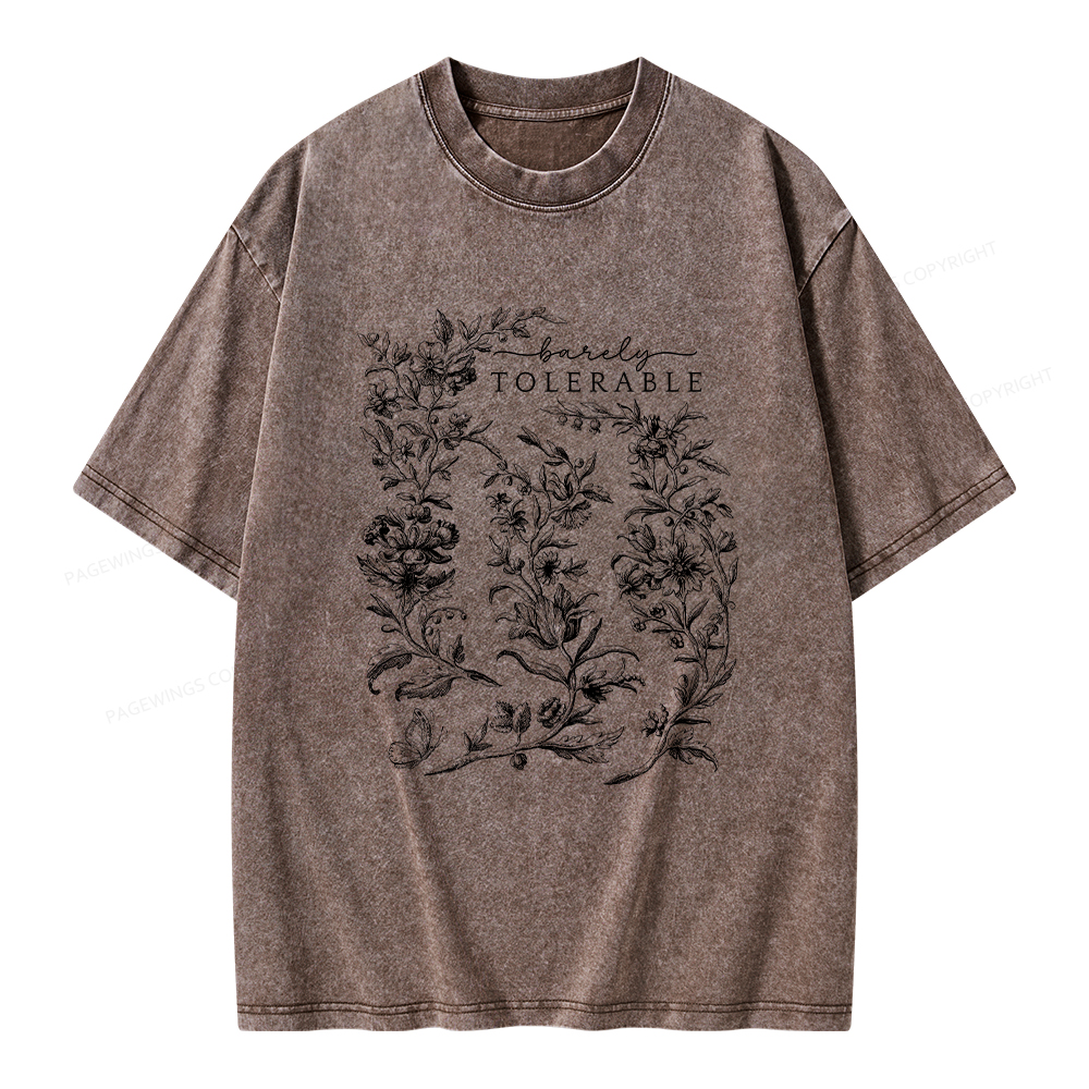 Pagewings Barely Tolerable Pride and Prejudice Gifts Unisex Washed T-shirt