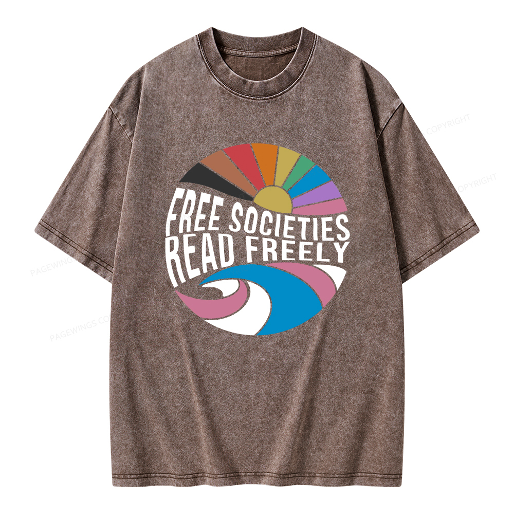 Pagewings read freely Unisex Washed T-shirt