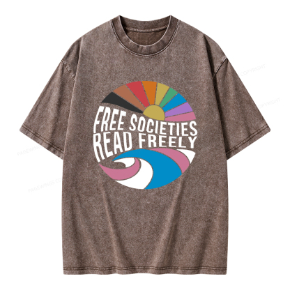 Pagewings read freely Unisex Washed T-shirt