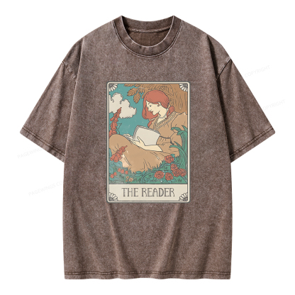 Pagewings Bookish Tarot Card Comfort Colors Unisex Washed T-shirt