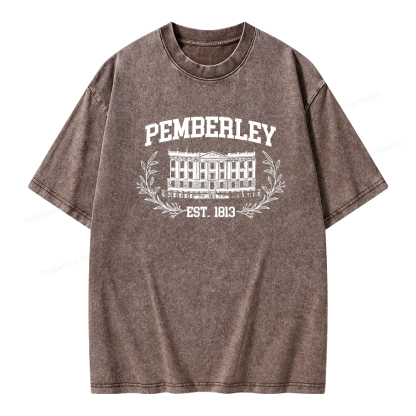 Pagewings Pemberley Est 1813Unisex Washed T-shirt