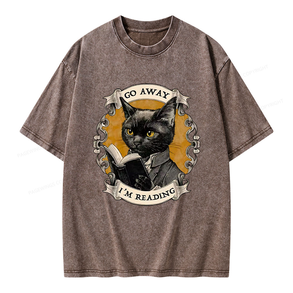 Pagewings Go Away I'm Reading Unisex Washed T-shirt