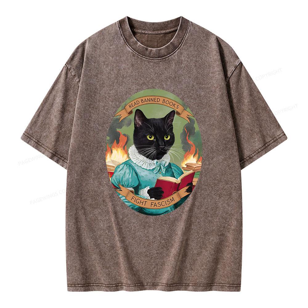 Pagewings Read Banned Books Unisex Washed T-shirt