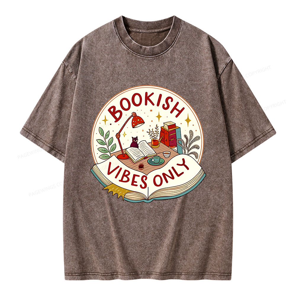 Pagewings Bookish Vibes Only Unisex Washed T-shirt
