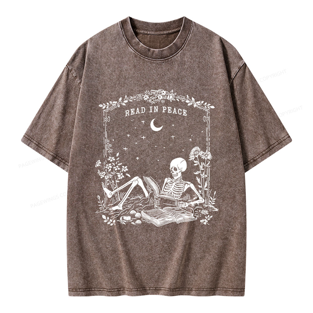 Pagewings Read in Peace Unisex Washed T-shirt