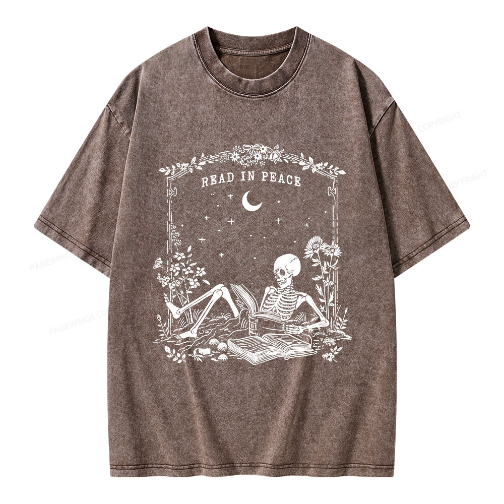 Pagewings Read in Peace Unisex Washed T-shirt