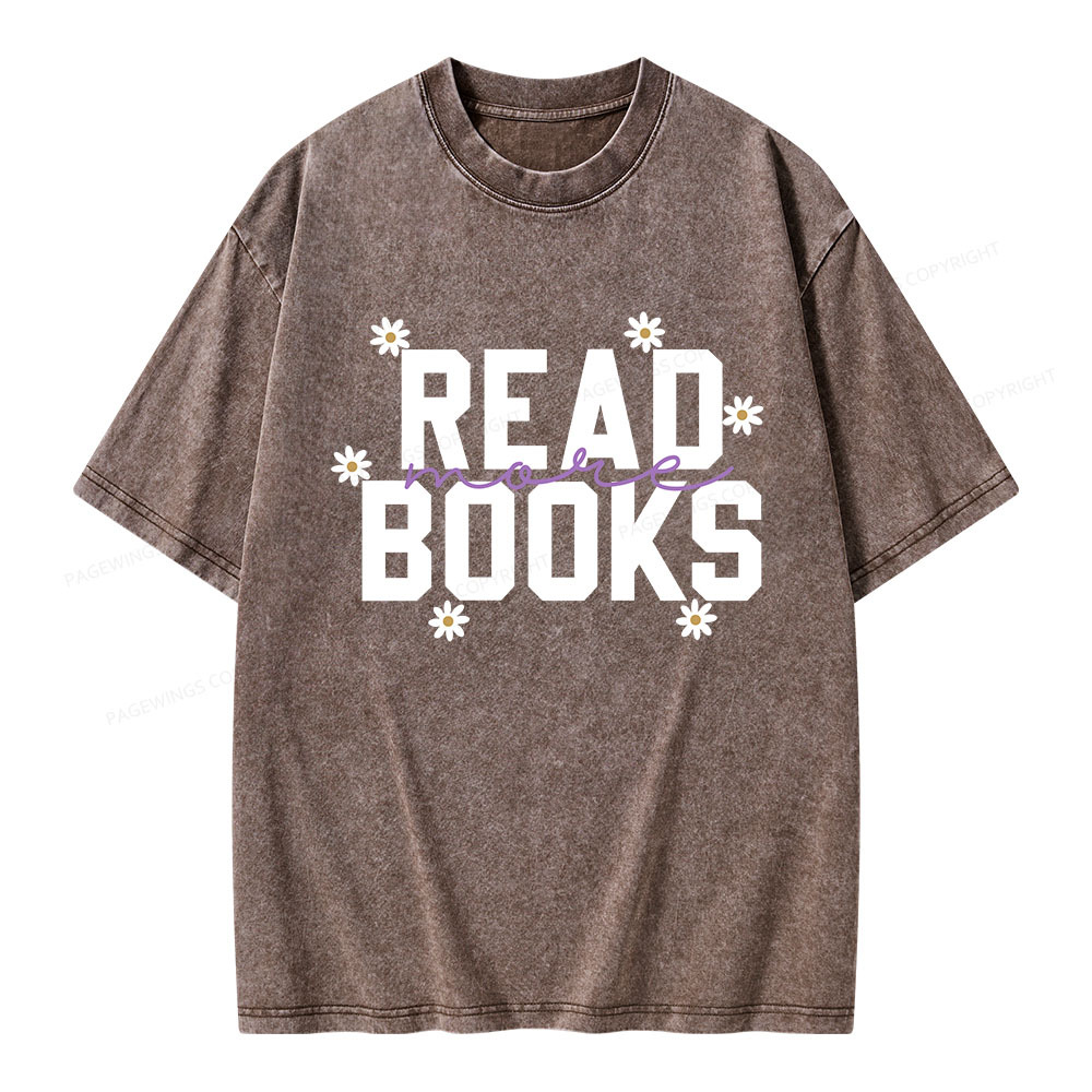 Pagewings Read More Books Unisex Washed T-shirt