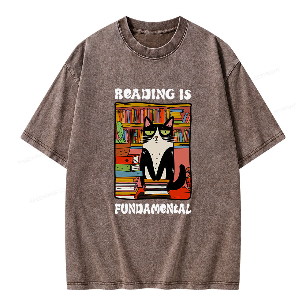Pagewings Reading is Fundamental Unisex Washed T-shirt