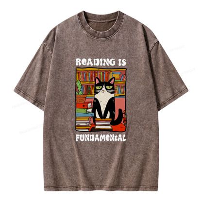 Pagewings Reading is Fundamental Unisex Washed T-shirt