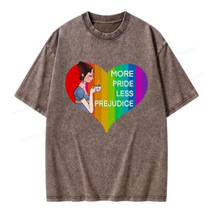Pagewings More Pride Less Prejudice Unisex Washed T-shirt