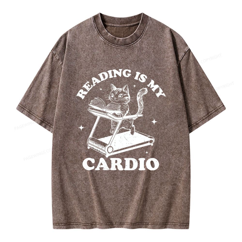 Pagewings Reading is my Cardio Unisex Washed T-shirt