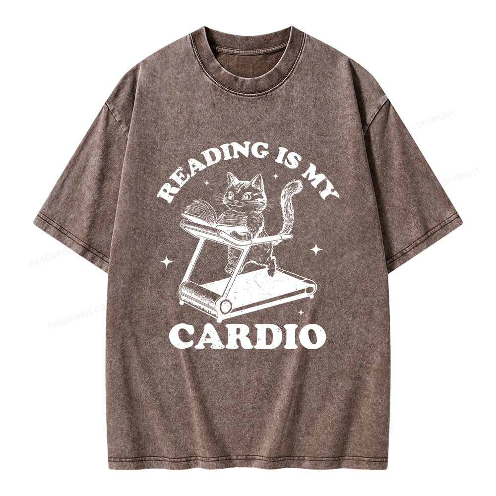 Pagewings Reading is my Cardio Unisex Washed T-shirt