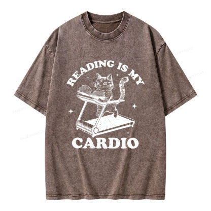 Pagewings Reading is my Cardio Unisex Washed T-shirt