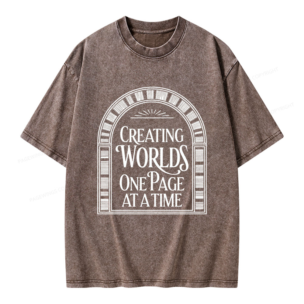 Pagewings Creating Worlds One Page At A Time Unisex Washed T-shirt