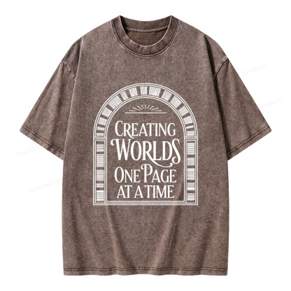 Pagewings Creating Worlds One Page At A Time Unisex Washed T-shirt