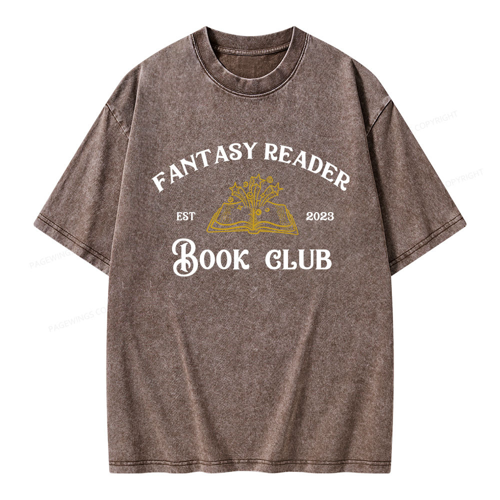Pagewings Fantasy Reader Book Club Unisex Washed T-shirt