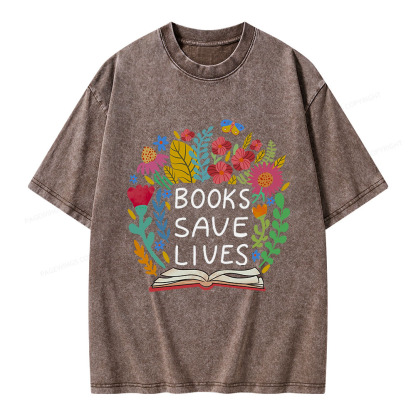 Pagewings Books Save Lives Unisex Washed T-shirt
