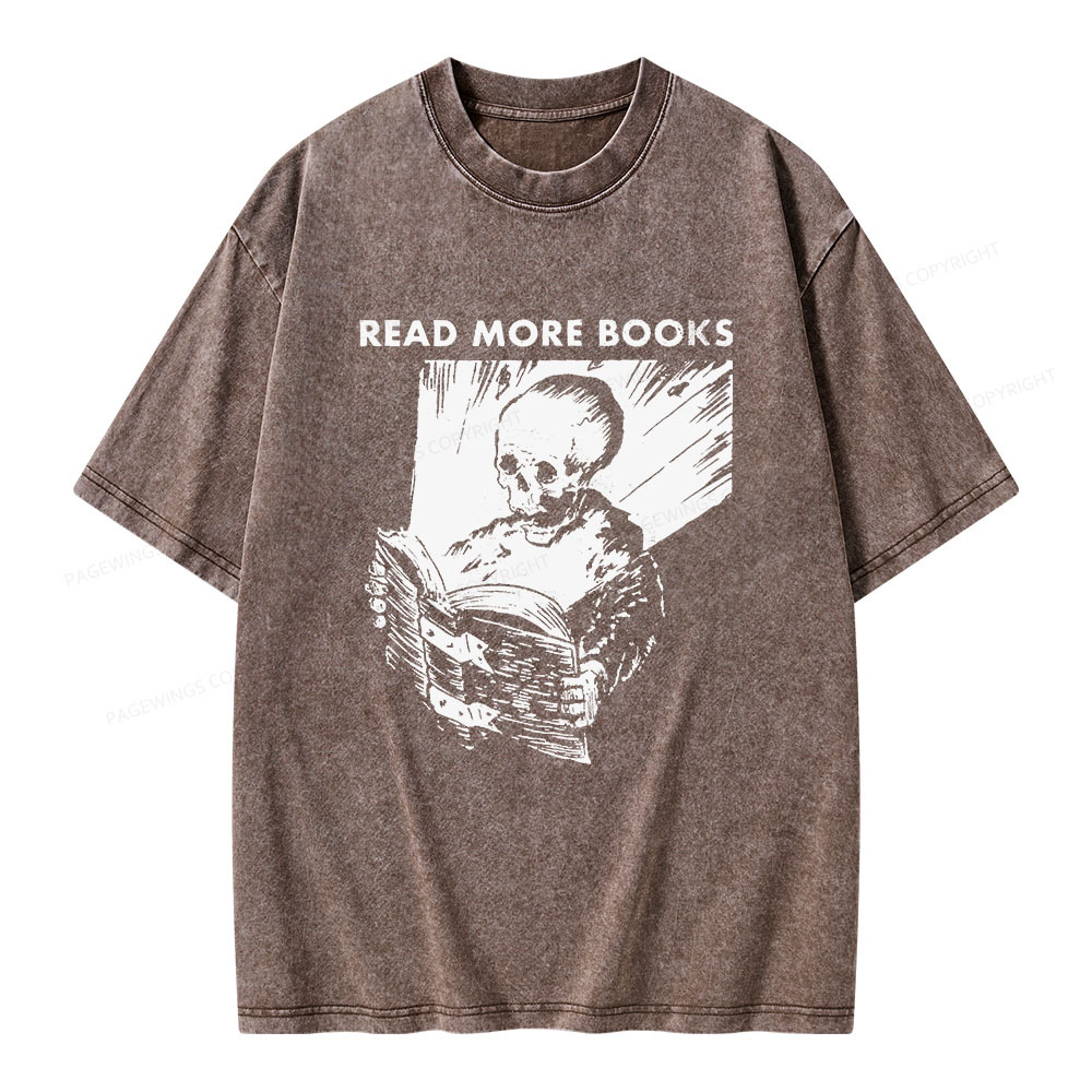 Pagewings Read More Books Unisex Washed T-shirt