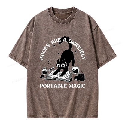 Pagewings Books Are Uniquely Portable Magic Unisex Washed T-shirt