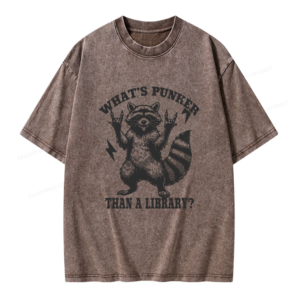 Pagewings What’s Punker Than A Library Unisex Washed T-shirt