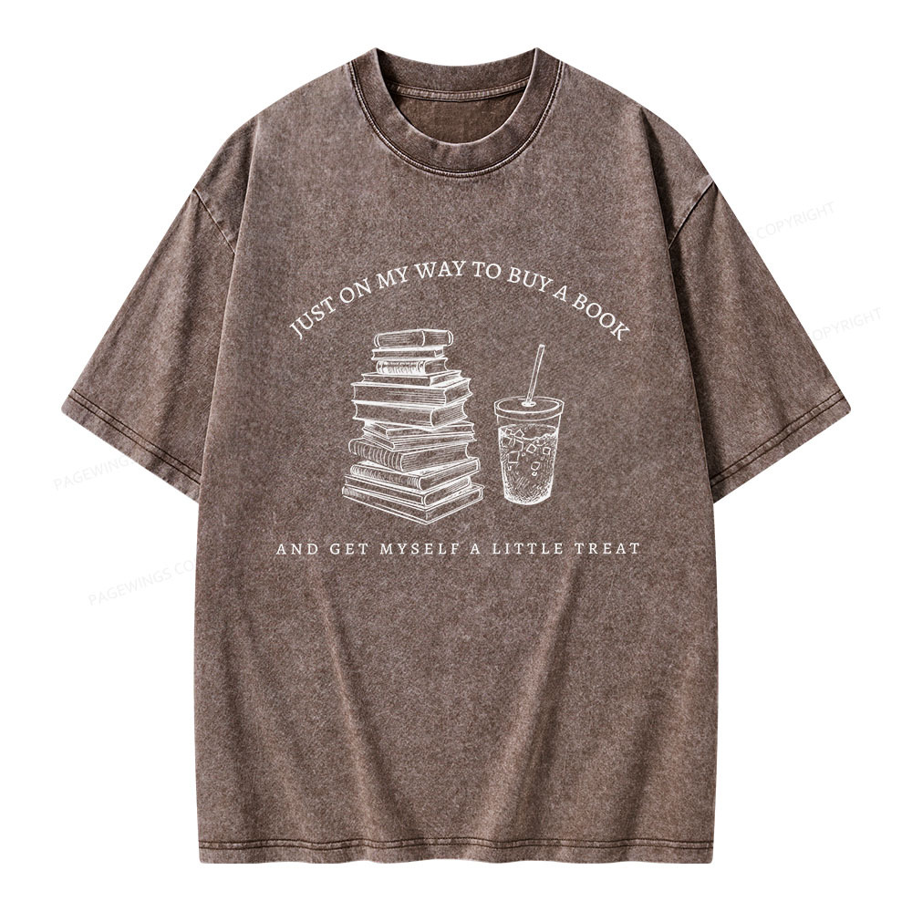 Pagewings Just On My Way To Buy A Book  Unisex Washed T-shirt