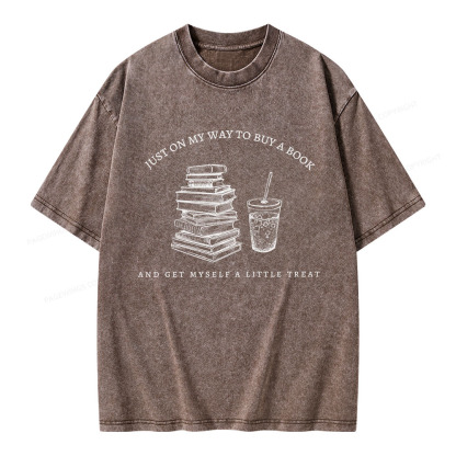 Pagewings Just On My Way To Buy A Book  Unisex Washed T-shirt