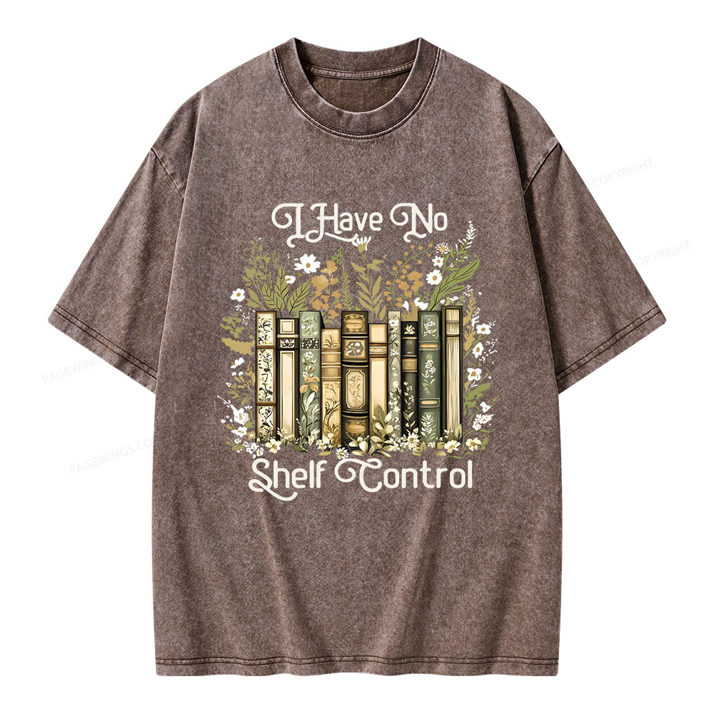 Pagewings I Have No Shelf Control Unisex Washed T-shirt