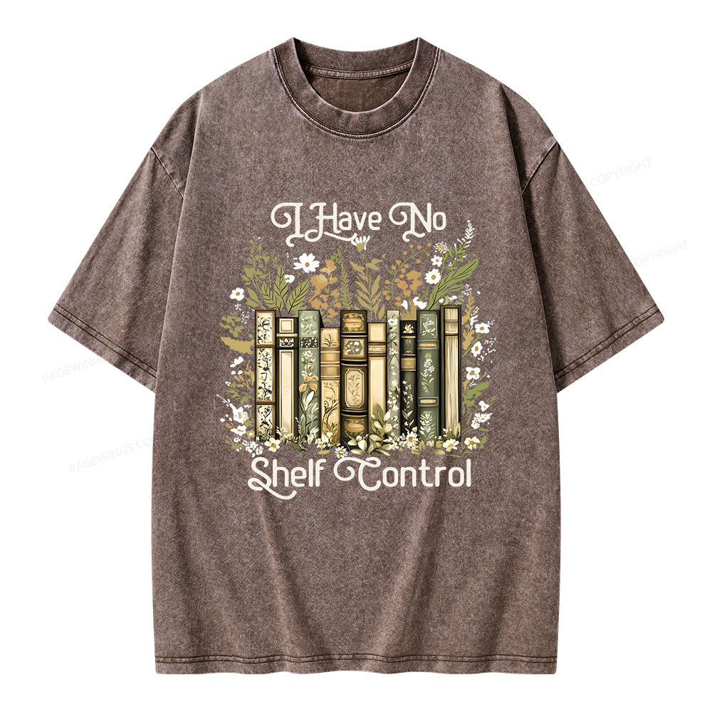 Pagewings I Have No Shelf Control Unisex Washed T-shirt