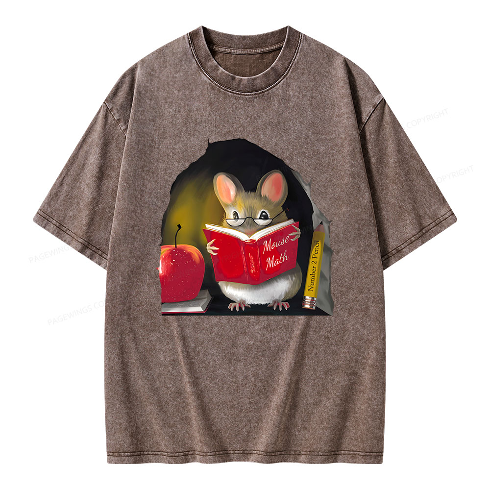 Pagewings Mouse Math Unisex Washed T-shirt