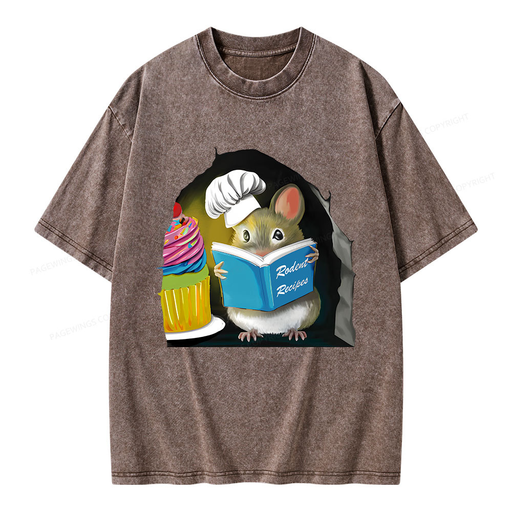 Pagewings Rodent Recipes Unisex Washed T-shirt