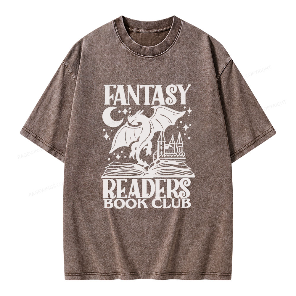Pagewings Fantasy Readers Book Club Unisex Washed T-shirt