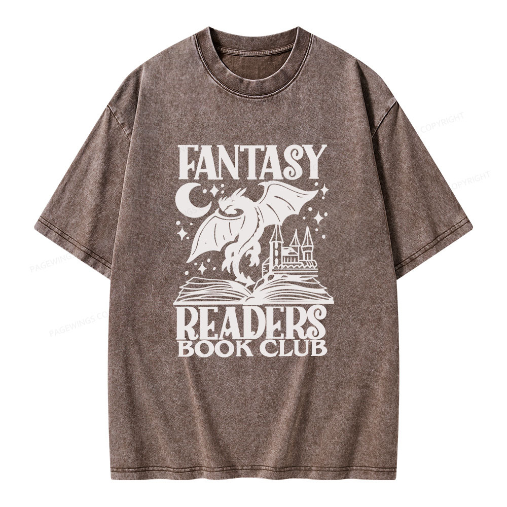 Pagewings Fantasy Readers Book Club Unisex Washed T-shirt
