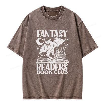 Pagewings Fantasy Readers Book Club Unisex Washed T-shirt